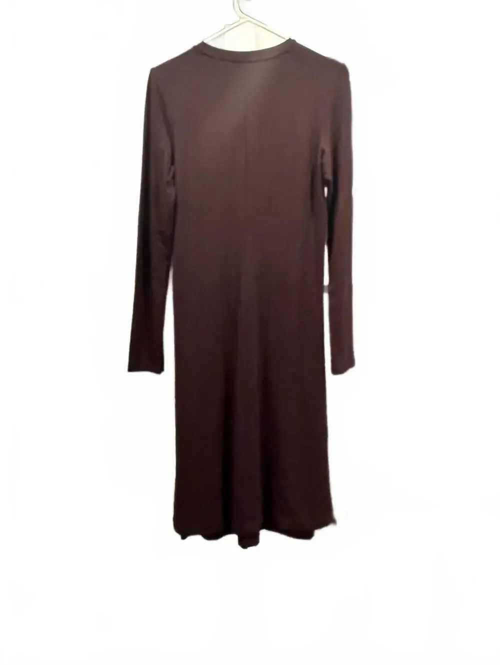 Vince Long Sleeve Ruched Burgandy Midi Dress - Picture 5 of 11
